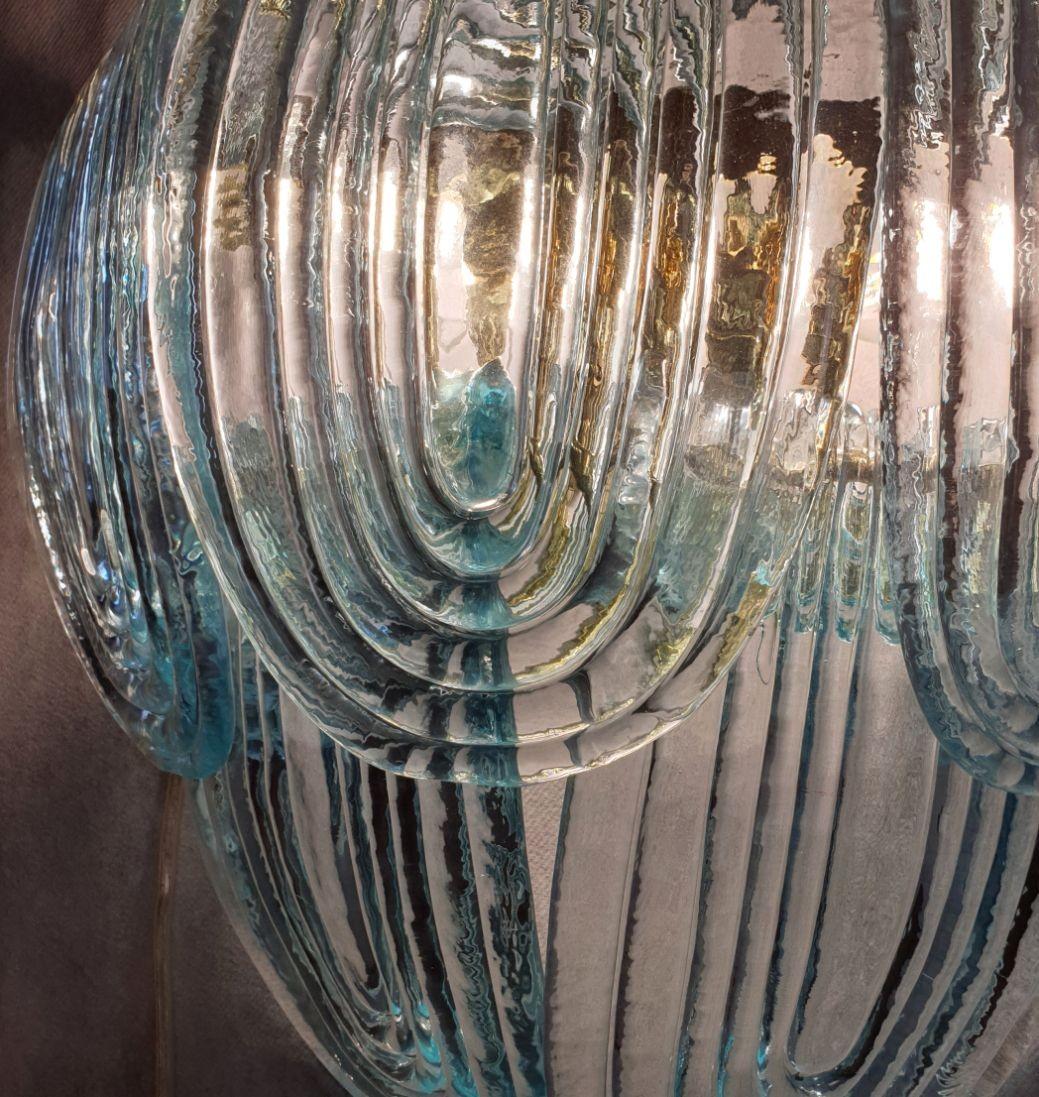 Italian Light blue Murano glass sconces - a pair For Sale