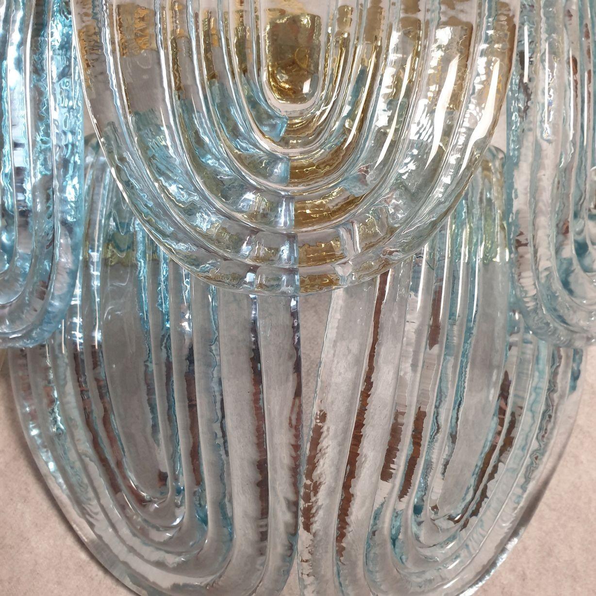 Late 20th Century Light blue Murano glass sconces - a pair For Sale