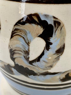 Light Blue Mochaware Pitcher with Cable Decoration, England, circa 1820