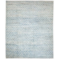 Light Blue Modern Moroccan Style Rug. Size: 8 ft 4 in x 10 ft