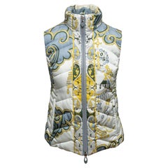 Light Blue & Multicolor Emilio Pucci Abstract Print Puffer Vest Size IT 44