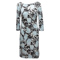 Light Blue & Multicolor Prada 2016 Bird Print Dress Size IT 42