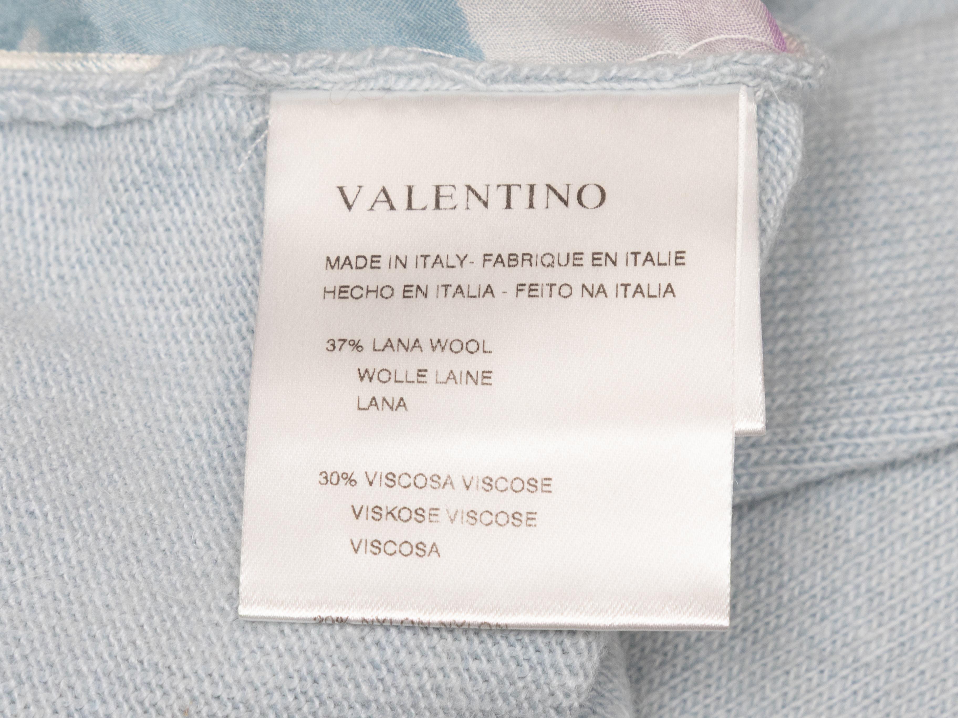 Hellblau & Multicolor Valentino Wolle-Mischung Floral Cardigan Größe US S (Grau) im Angebot