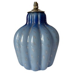 Light Blue Murano Barbini Glass Pendant Light