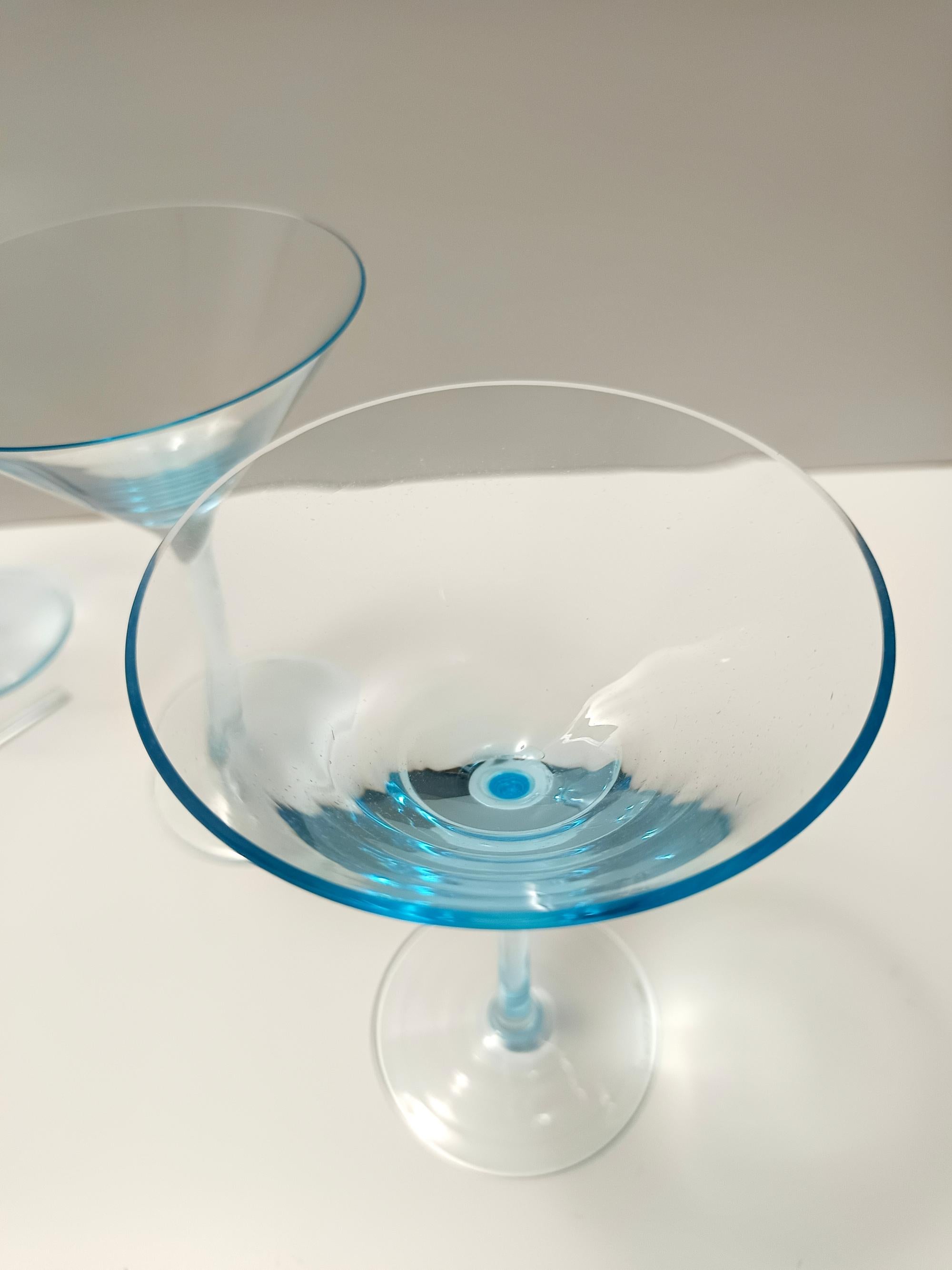 Vetro di Murano Set da cocktail in vetro di Murano azzurro con 6 bicchieri e una caraffa di La Murrina in vendita
