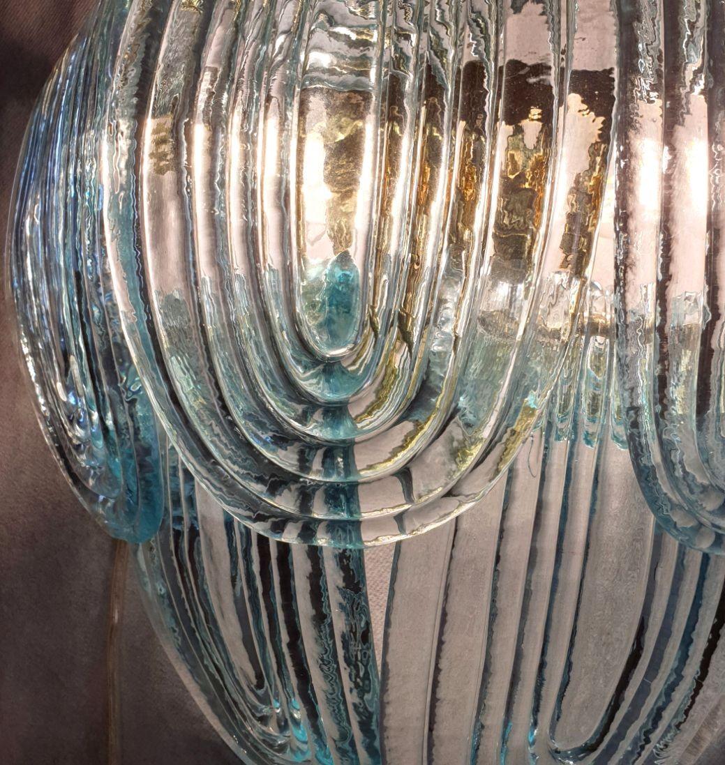 Apliques de cristal de Murano azul claro - un par Italiano en venta