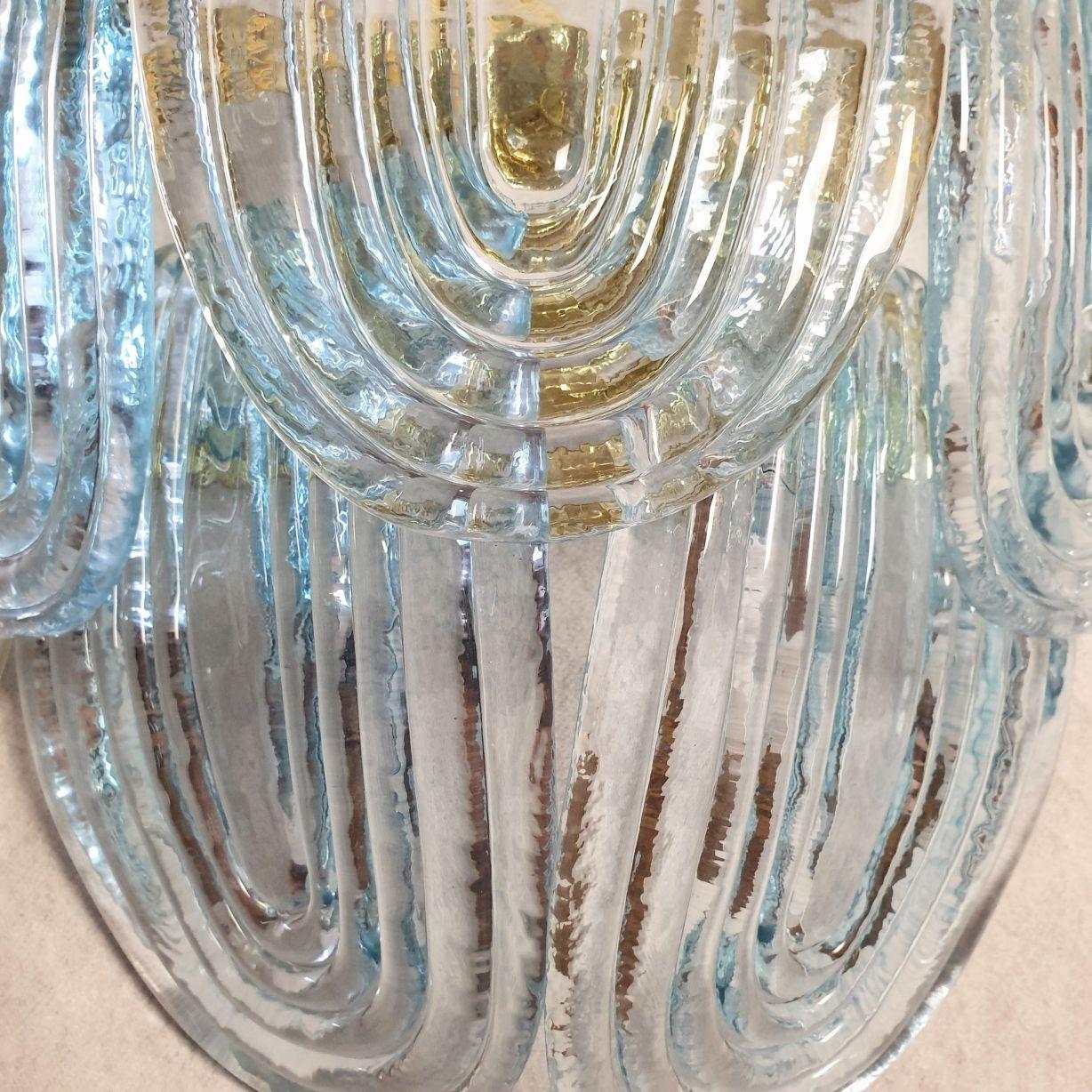 Apliques de cristal de Murano azul claro - un par finales del siglo XX en venta