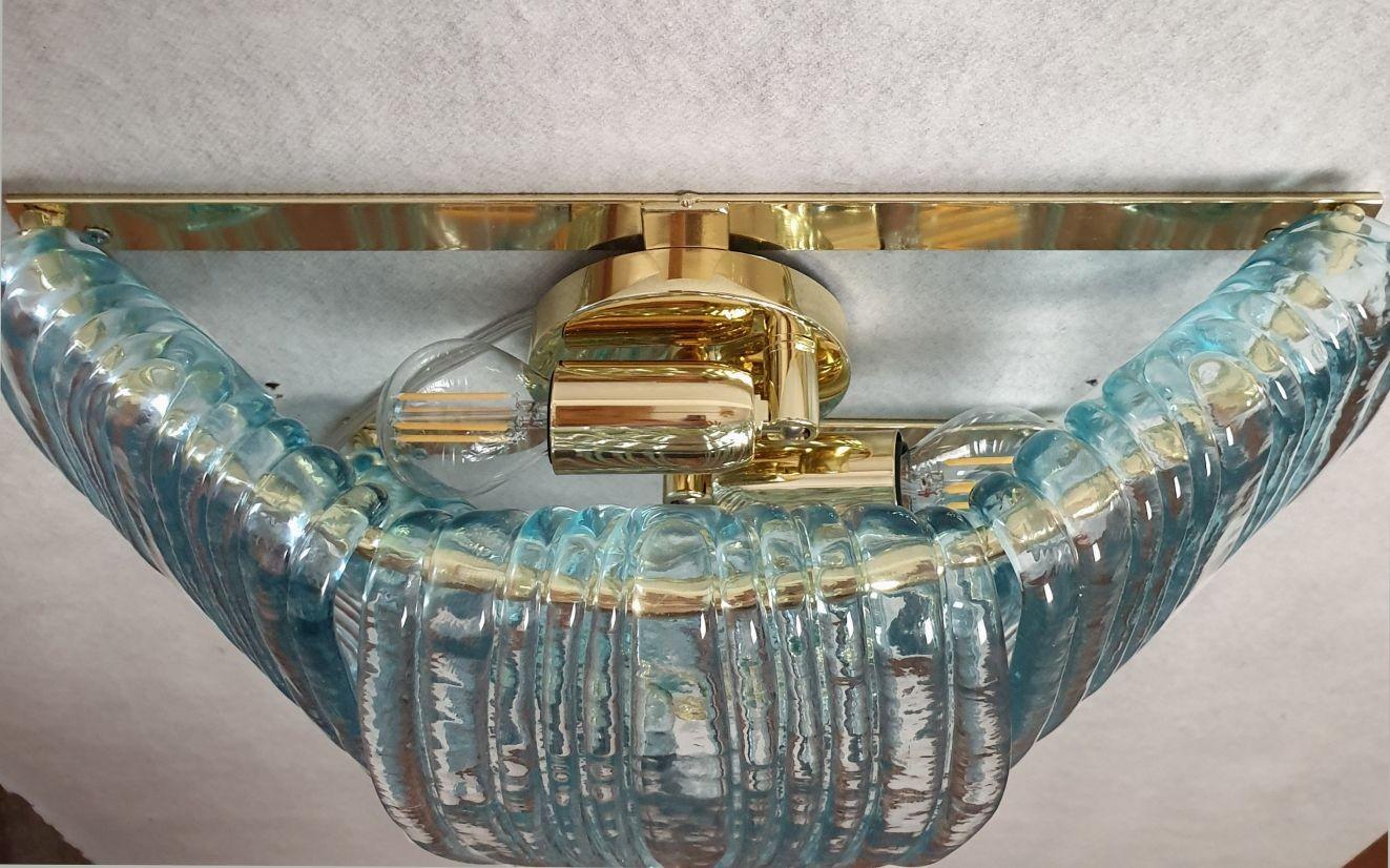 Apliques de cristal de Murano azul claro - un par en venta 1