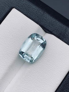 Hellblauer natürlicher Aquamarin Ring Anhänger Loser Edelstein 4.20 Karat Kissenschliff