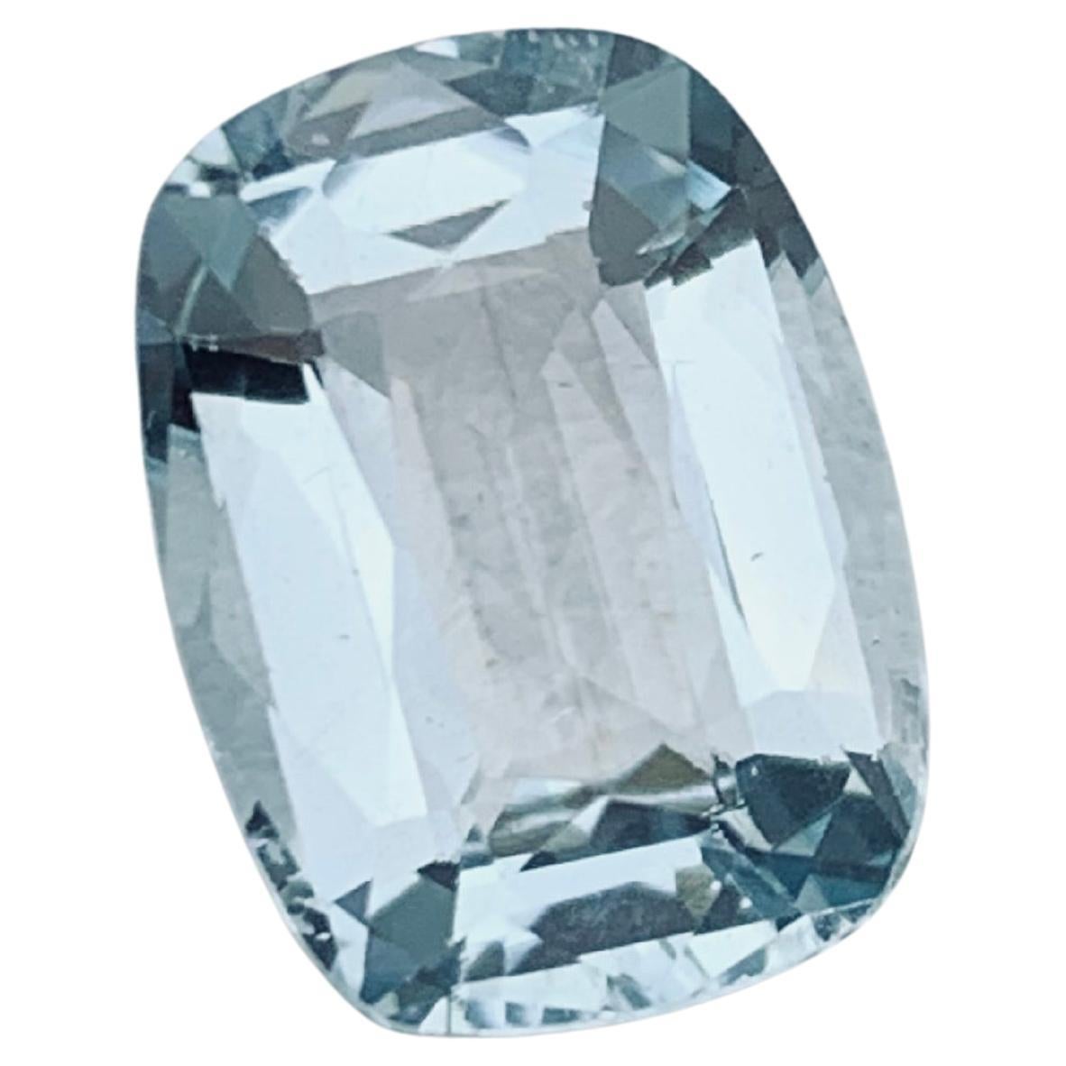 Light Blue Natural Aquamarine Ring Pendant Loose Gemstone 4.20 Carat Cushion Cut