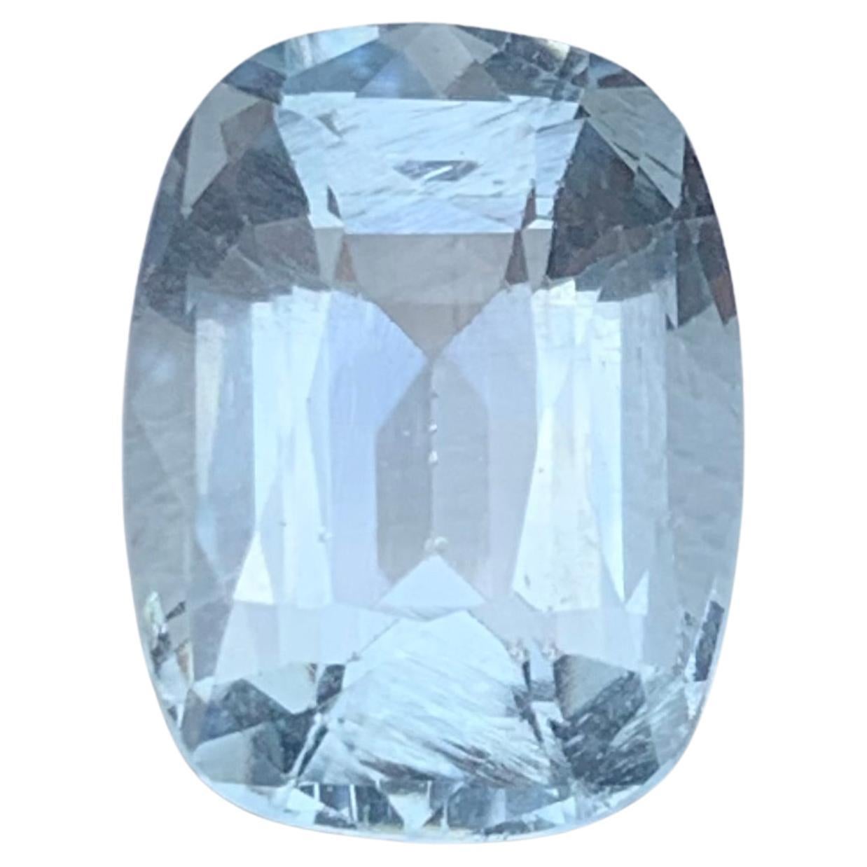 Colgante Anillo Aguamarina Natural Azul Claro Gema Suelta Corte Cojín 5.80 Quilates