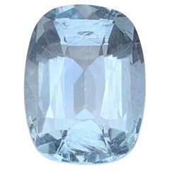 Colgante Anillo Aguamarina Natural Azul Claro Gema Suelta Corte Cojín 5.80 Quilates