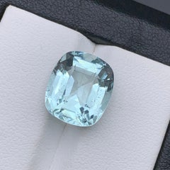 Hellblauer natürlicher Aquamarin Ring Anhänger Loser Edelstein 7.46 Karat Kissenschliff