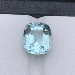 Hellblauer natürlicher Aquamarin Ring Anhänger Loser Edelstein 7.46 Karat Kissenschliff