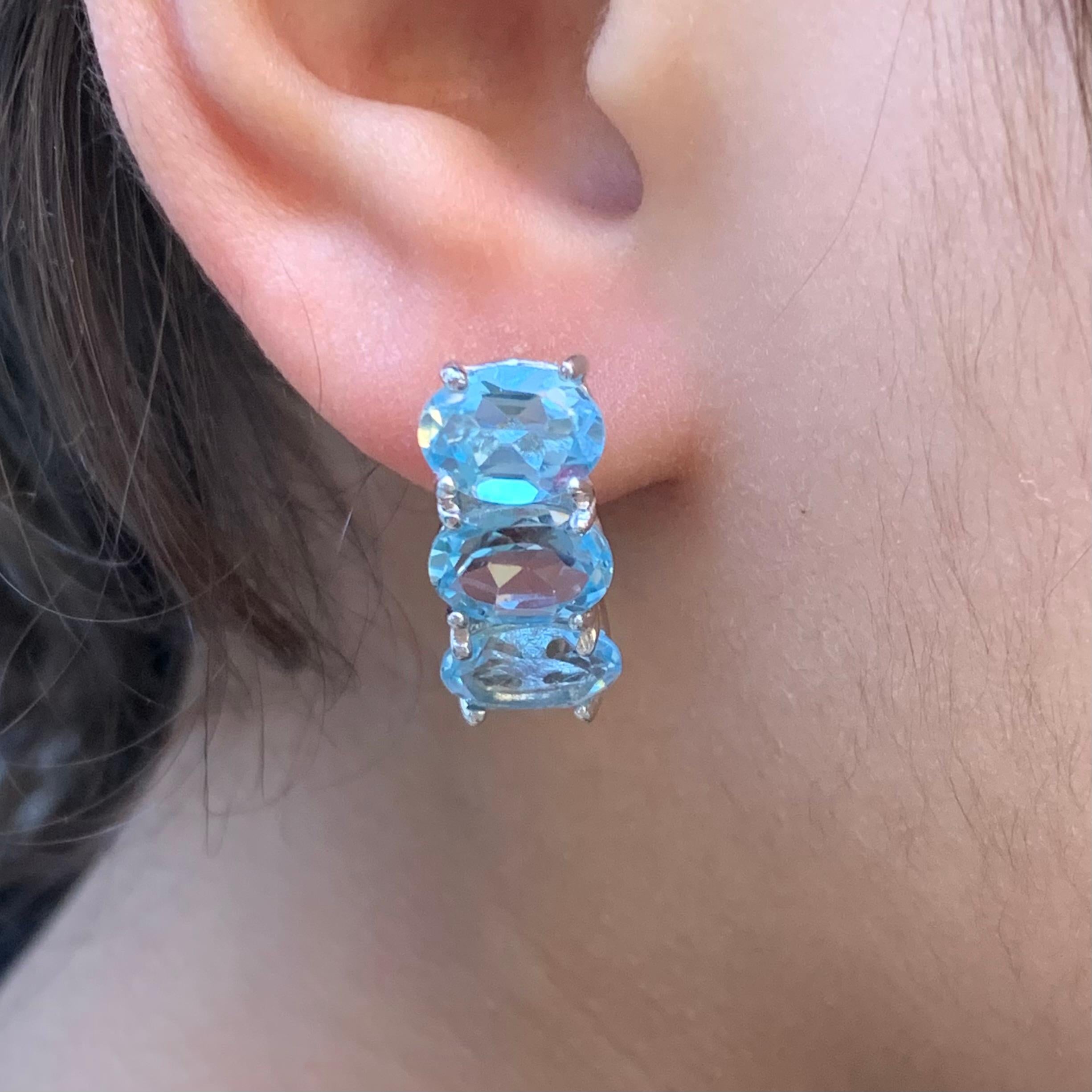 Set di gioielli in argento 925 con topazio naturale azzurro Anello, orecchini e ciondolo in vendita 5