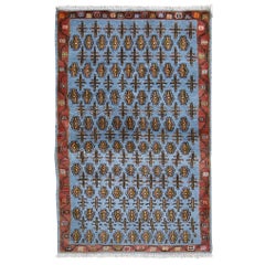 Light Blue New Persian Malayer Pure Wool Hand Knotted Oriental Rug