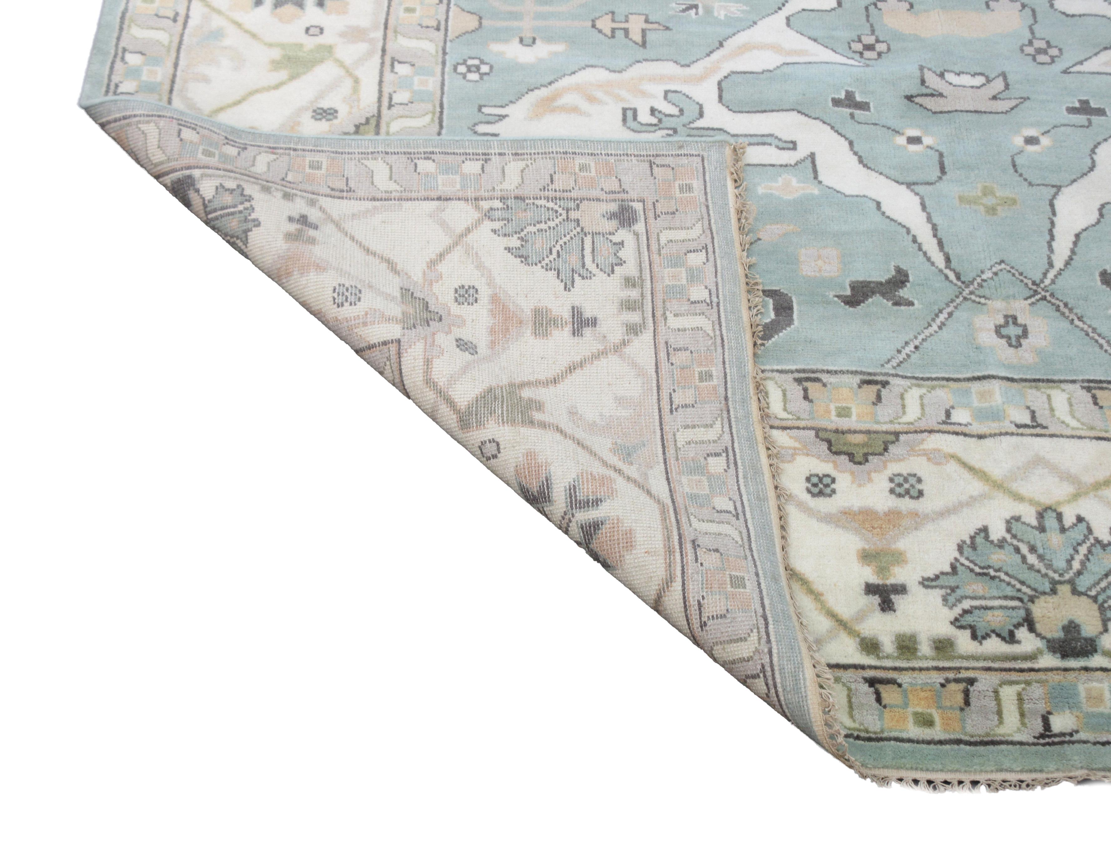 Light-Blue Oushak Area Rug In New Condition For Sale In Laguna Hills, CA