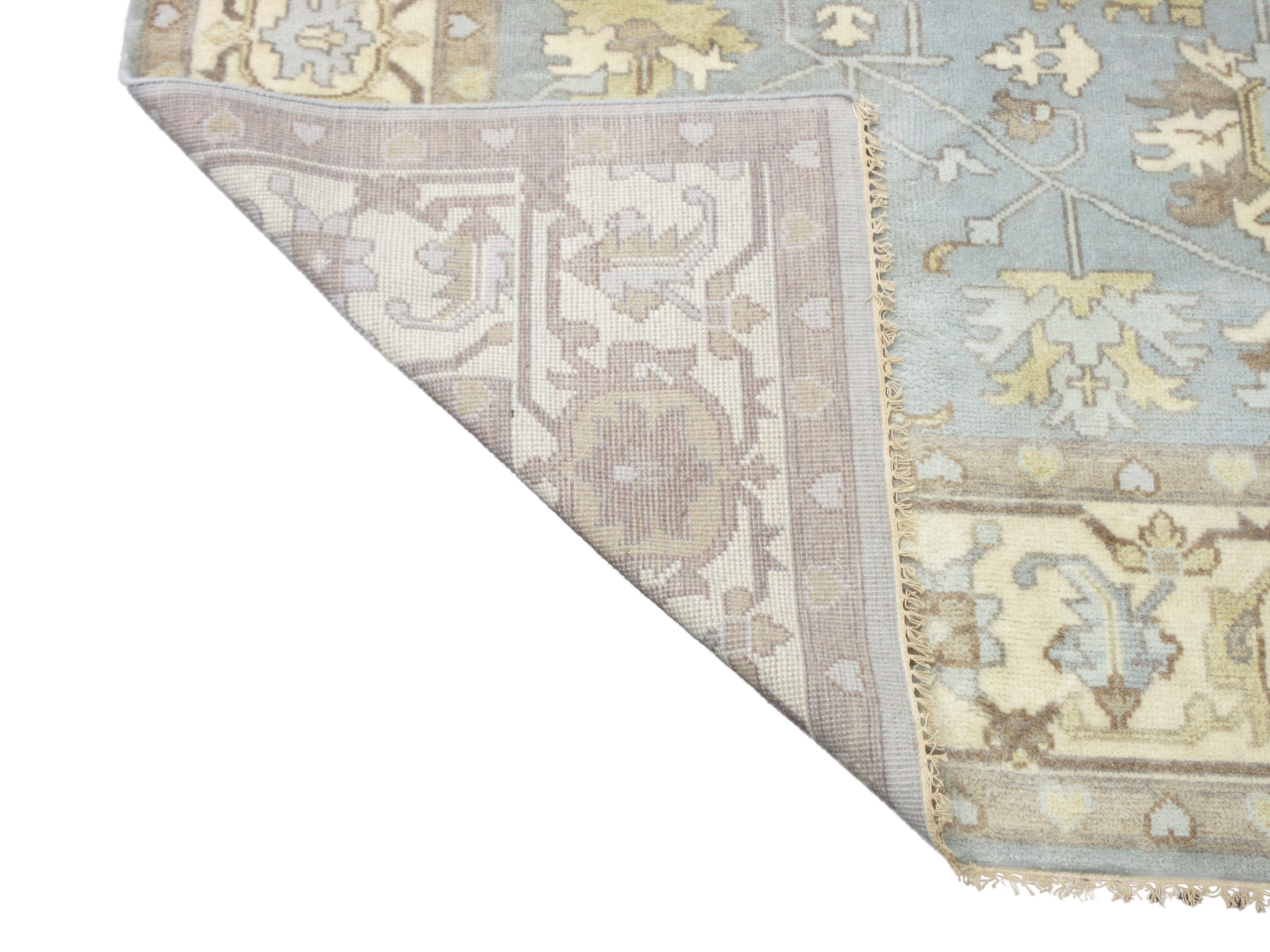 Light-Blue Oushak Area Rug In New Condition For Sale In Laguna Hills, CA