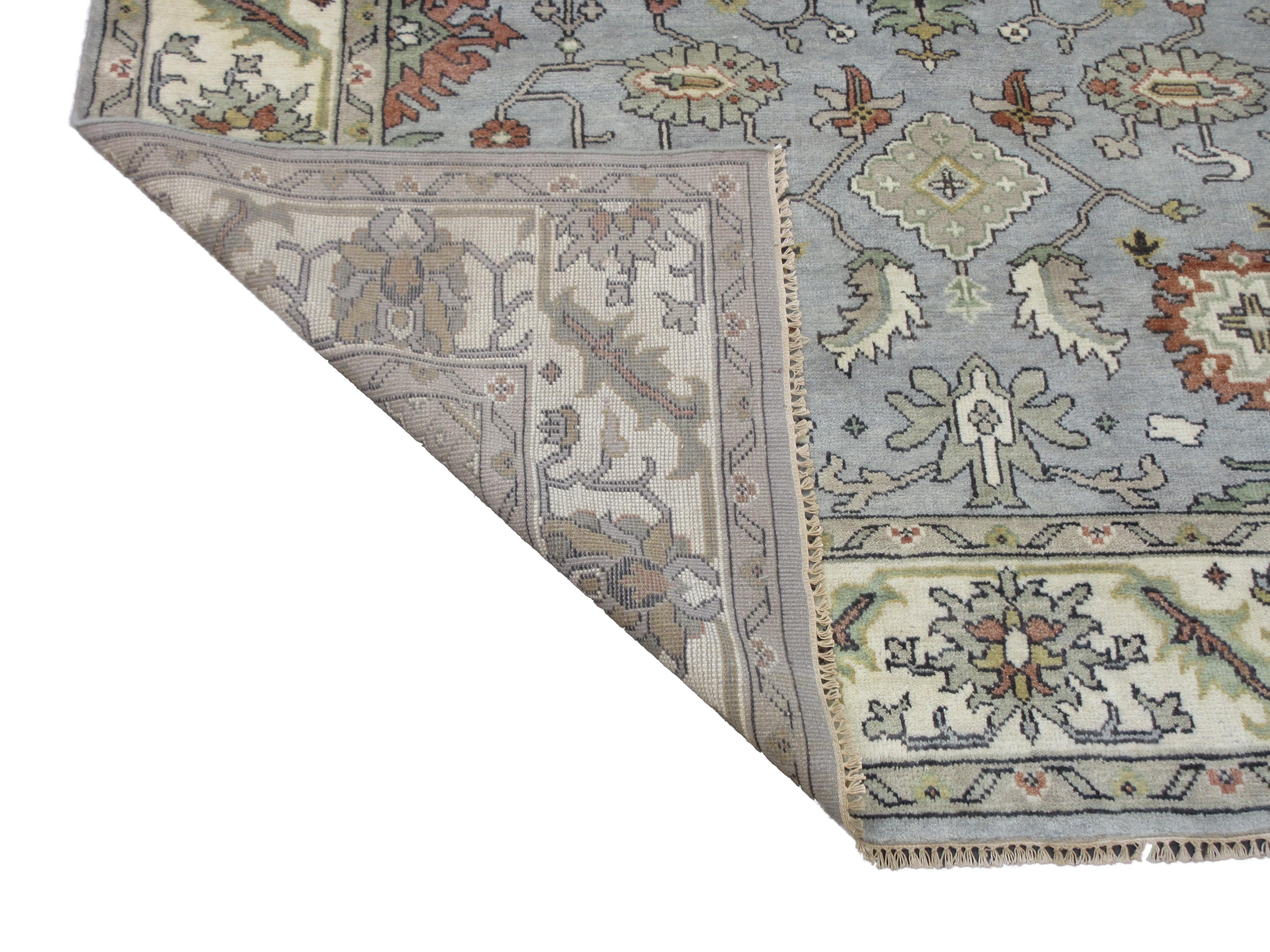 Light-Blue Oushak Area Rug In New Condition For Sale In Laguna Hills, CA