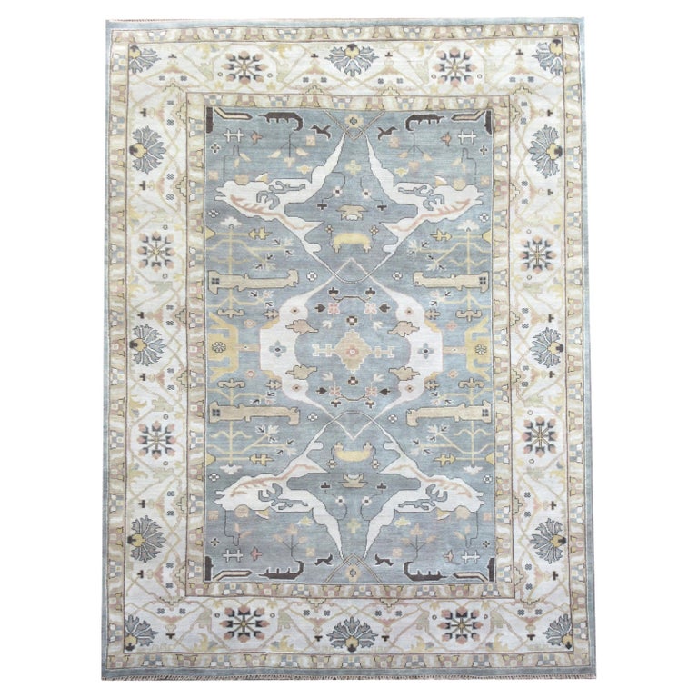 LightBlue Oushak Area Rug For Sale at 1stDibs