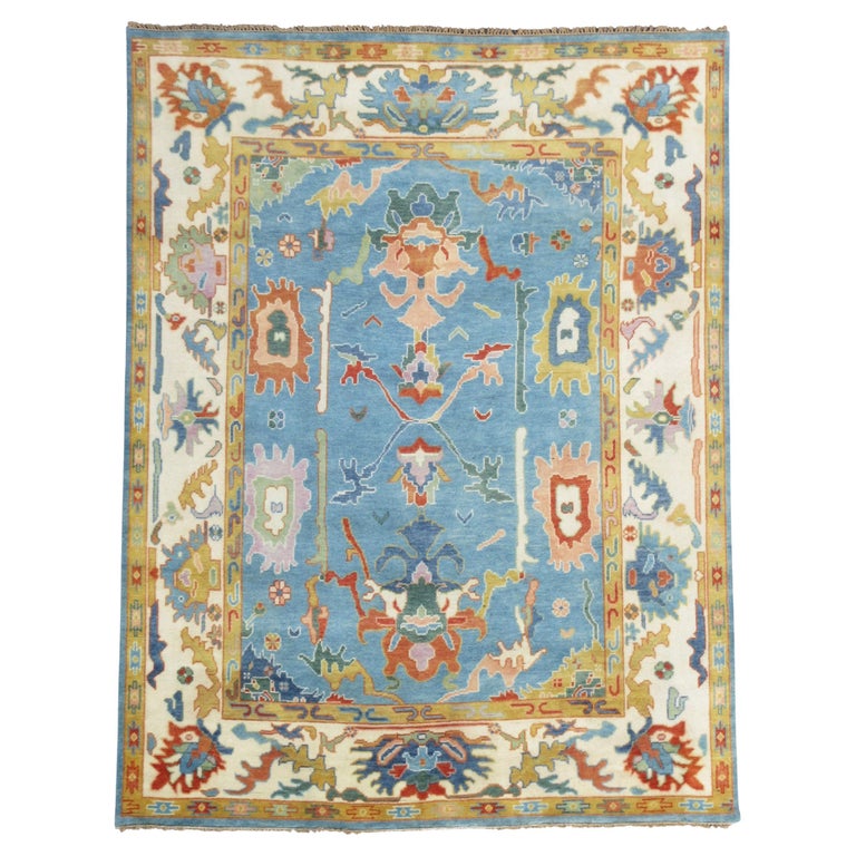 LightBlue Oushak Area Rug For Sale at 1stDibs