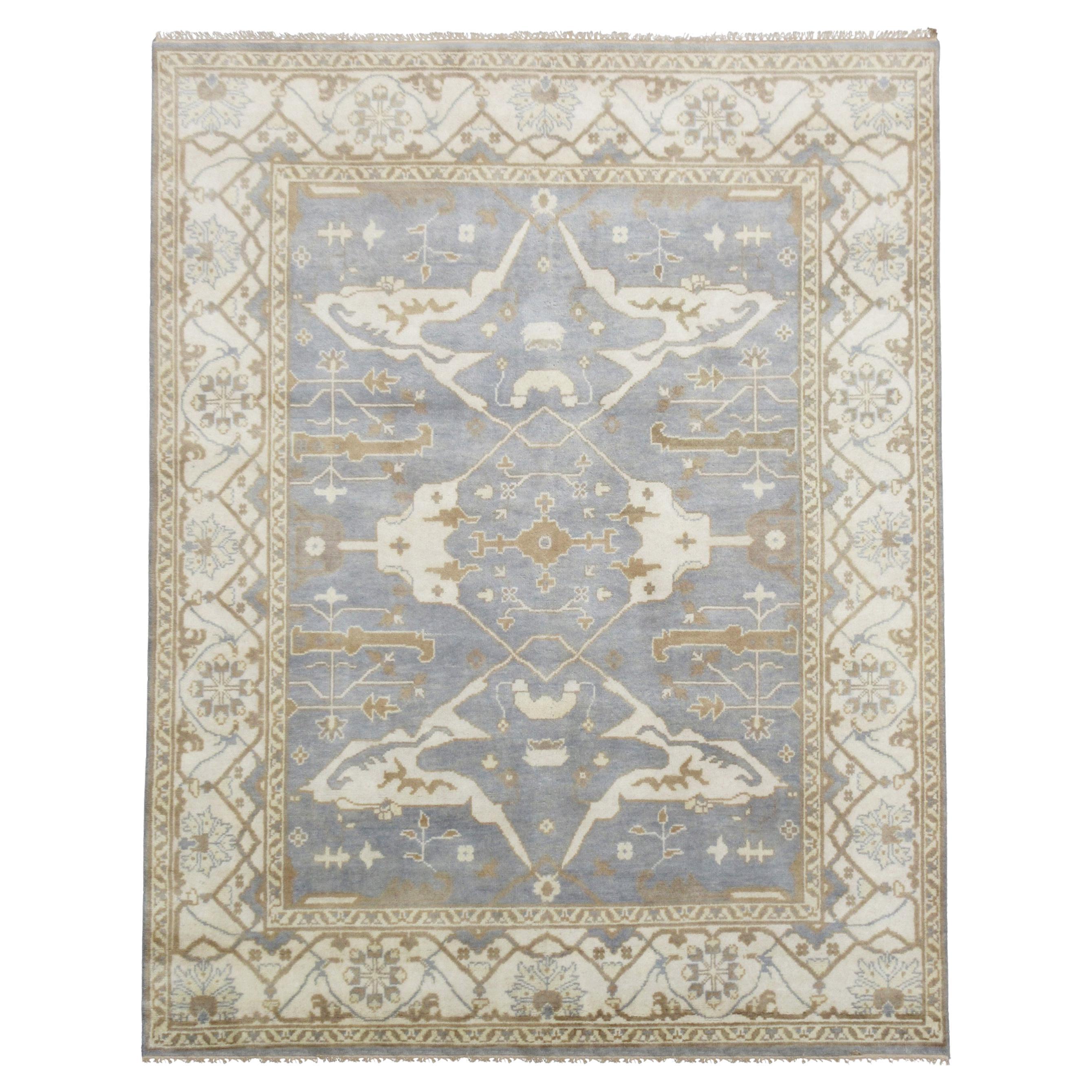 Light-Blue Oushak Area Rug