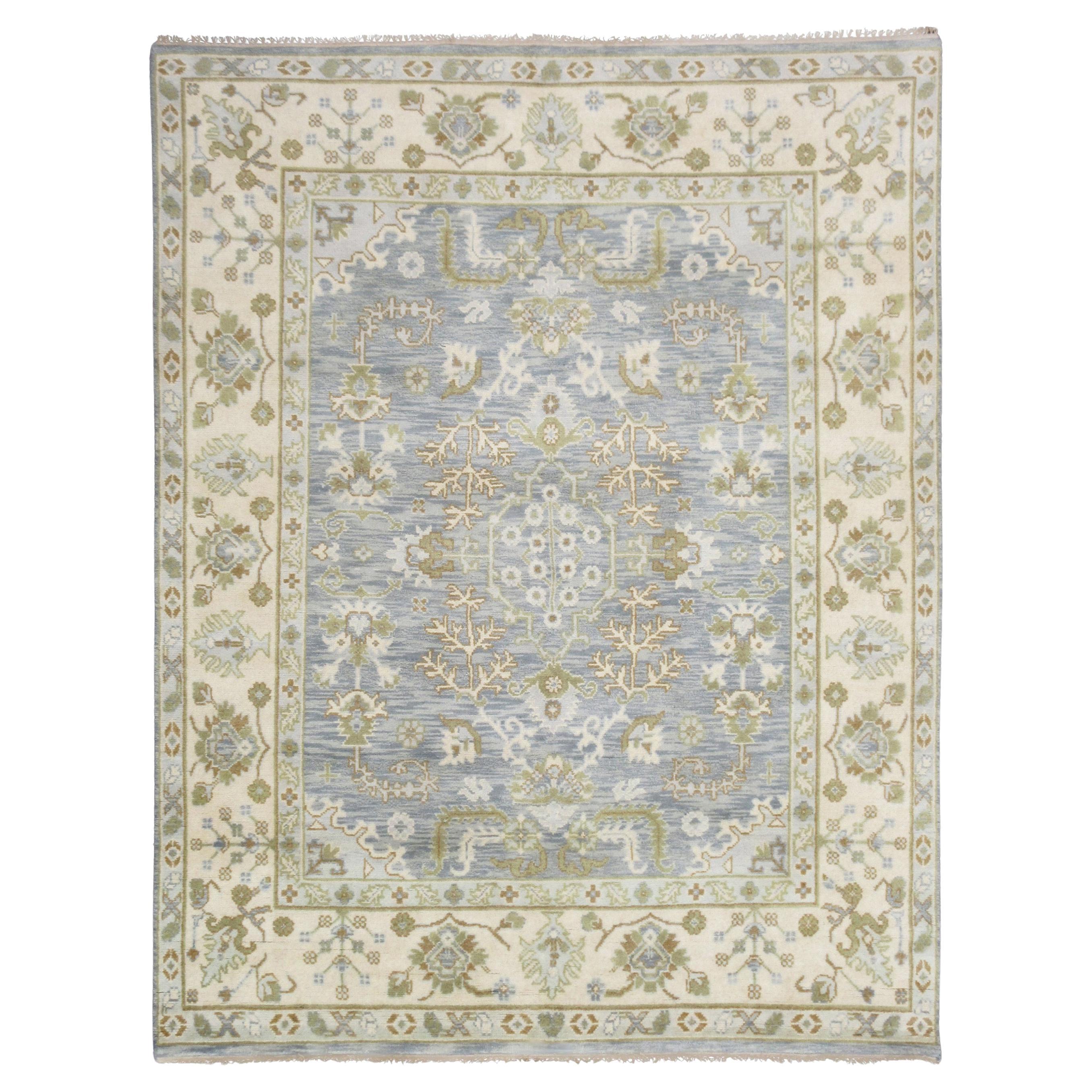 Light-Blue Oushak Area Rug