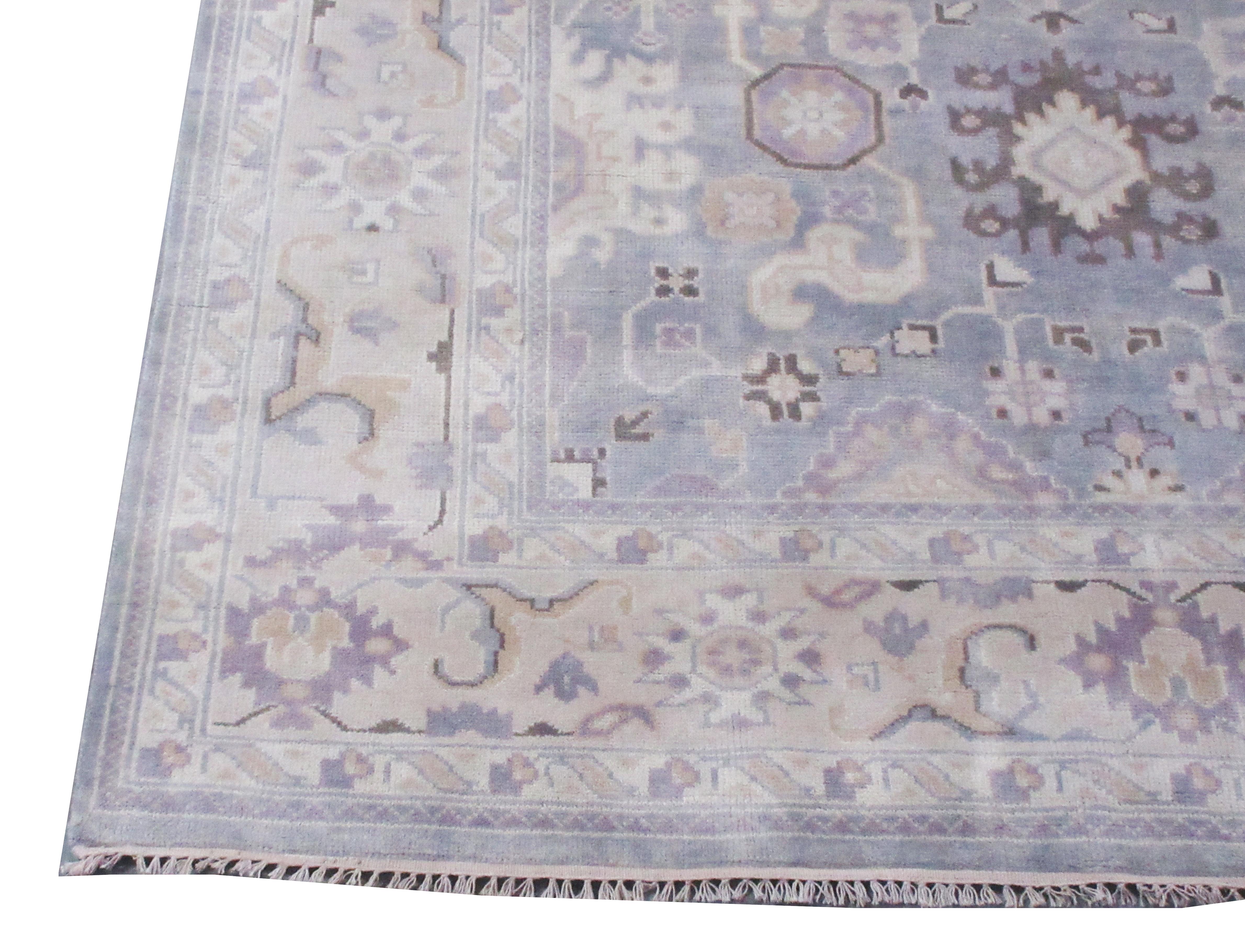 Oushak in Hellblau im Zustand „Neu“ im Angebot in Laguna Hills, CA