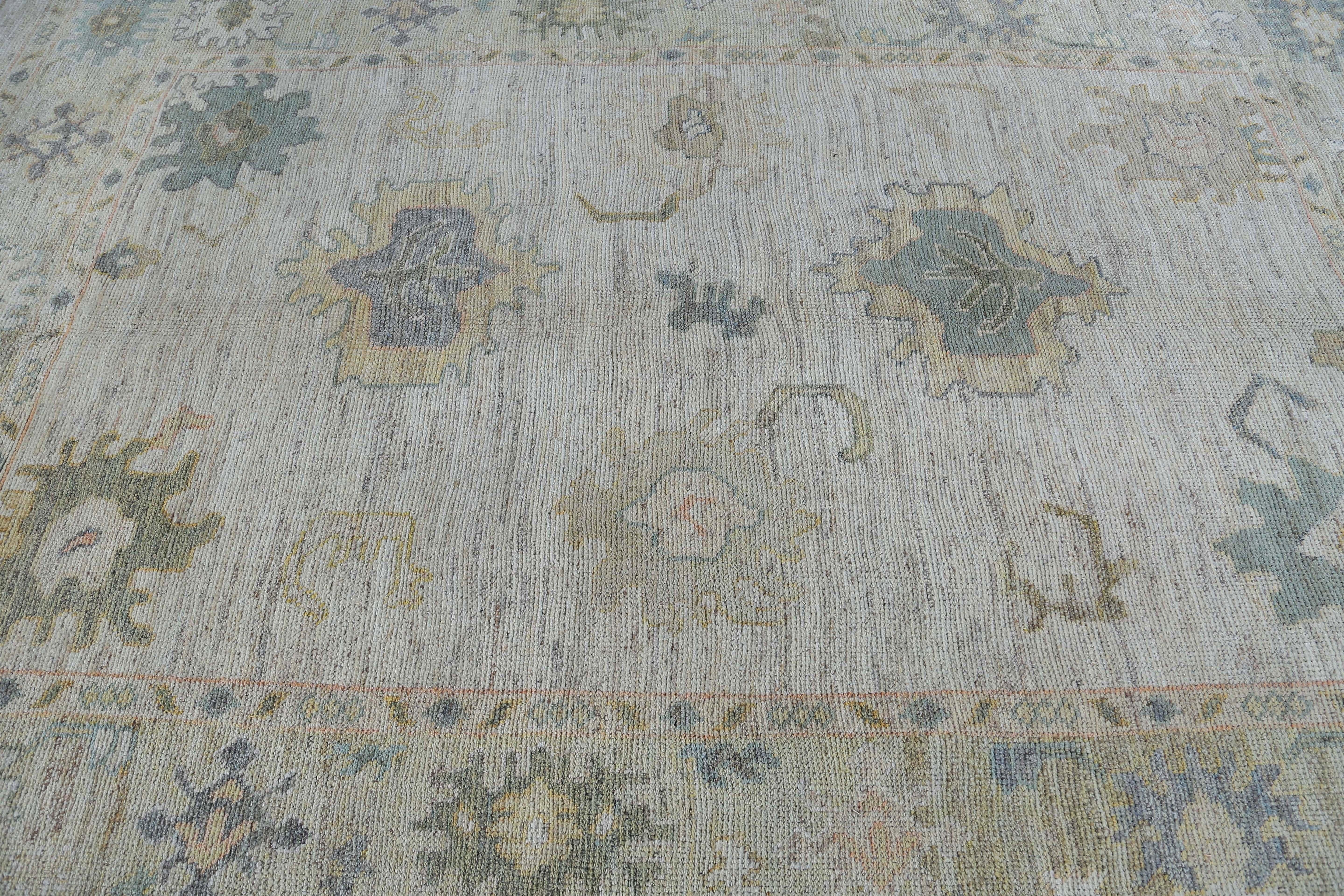 Tribal Tapis d'Afghanistan Oushak datant d'environ 1990, motif ivoire en laine - 95494 en vente