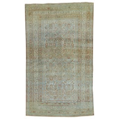 Hellblauer, blassblauer, antiker persischer Malayer-Teppich aus dem 20. Jahrhundert
