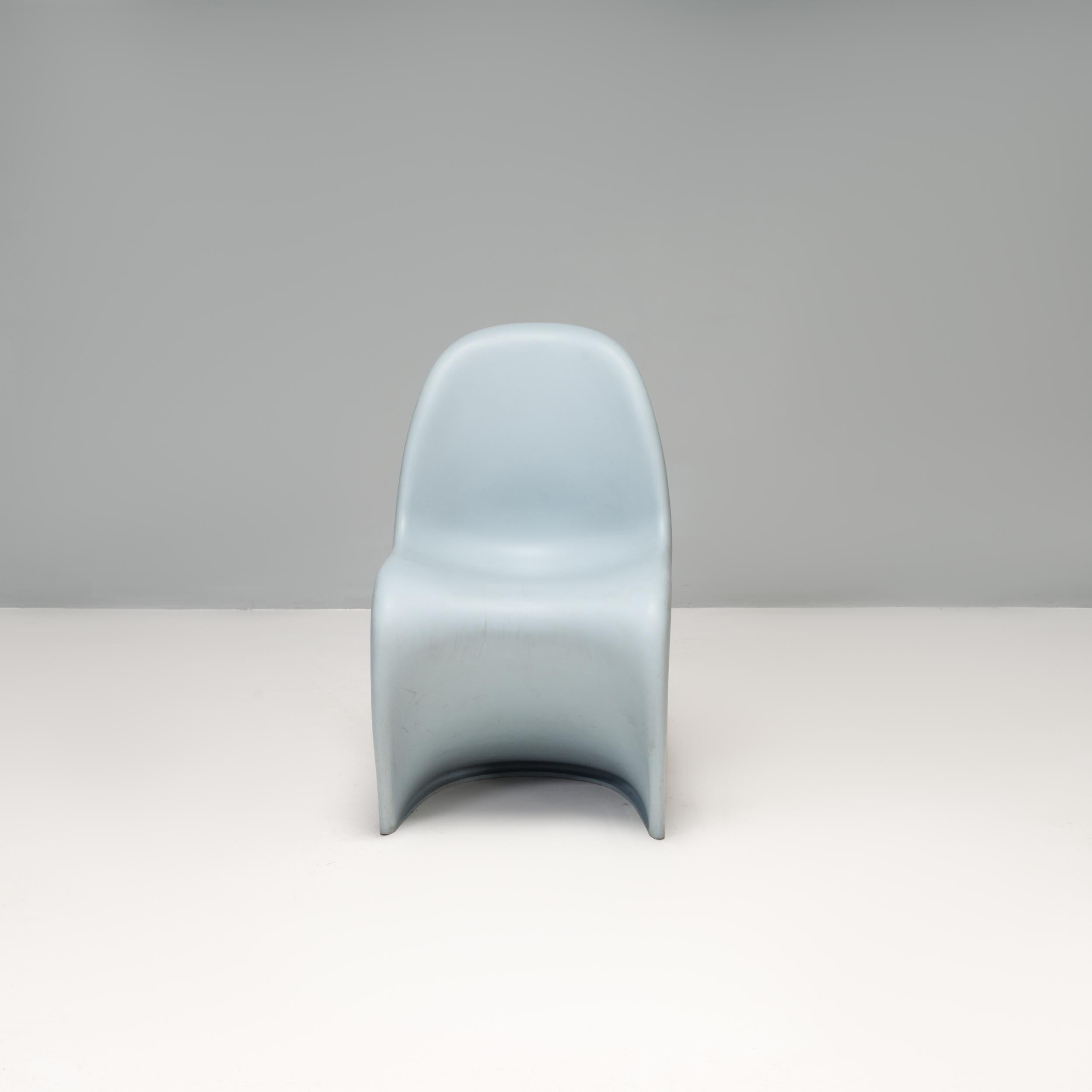 Swiss Light Blue Panton Chairs by Verner Panton for Vitra, Set of 6