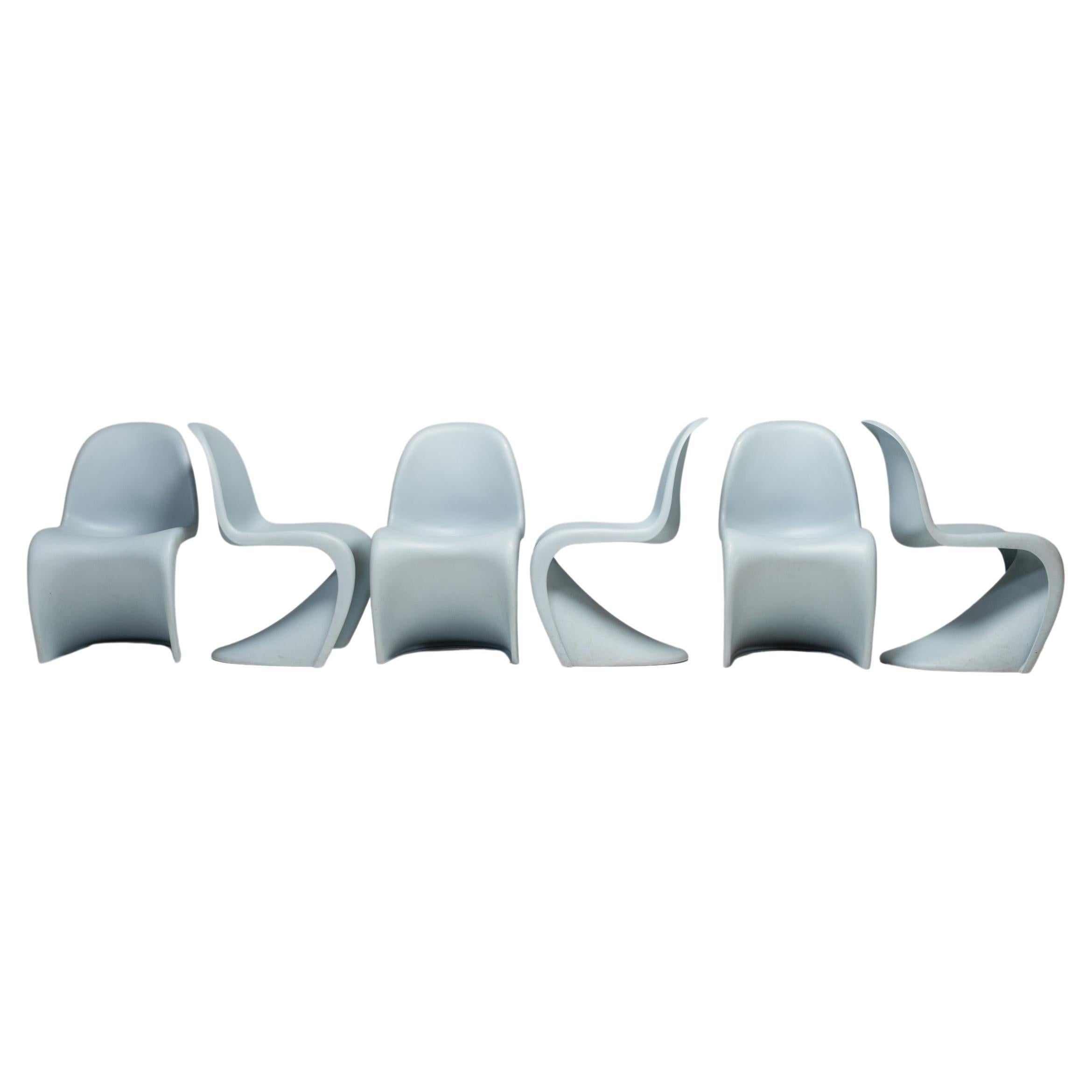 Light Blue Panton Chairs by Verner Panton for Vitra, Set of 6