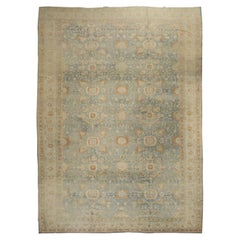 Light Blue Peach Oversize Persian Tabriz Rug