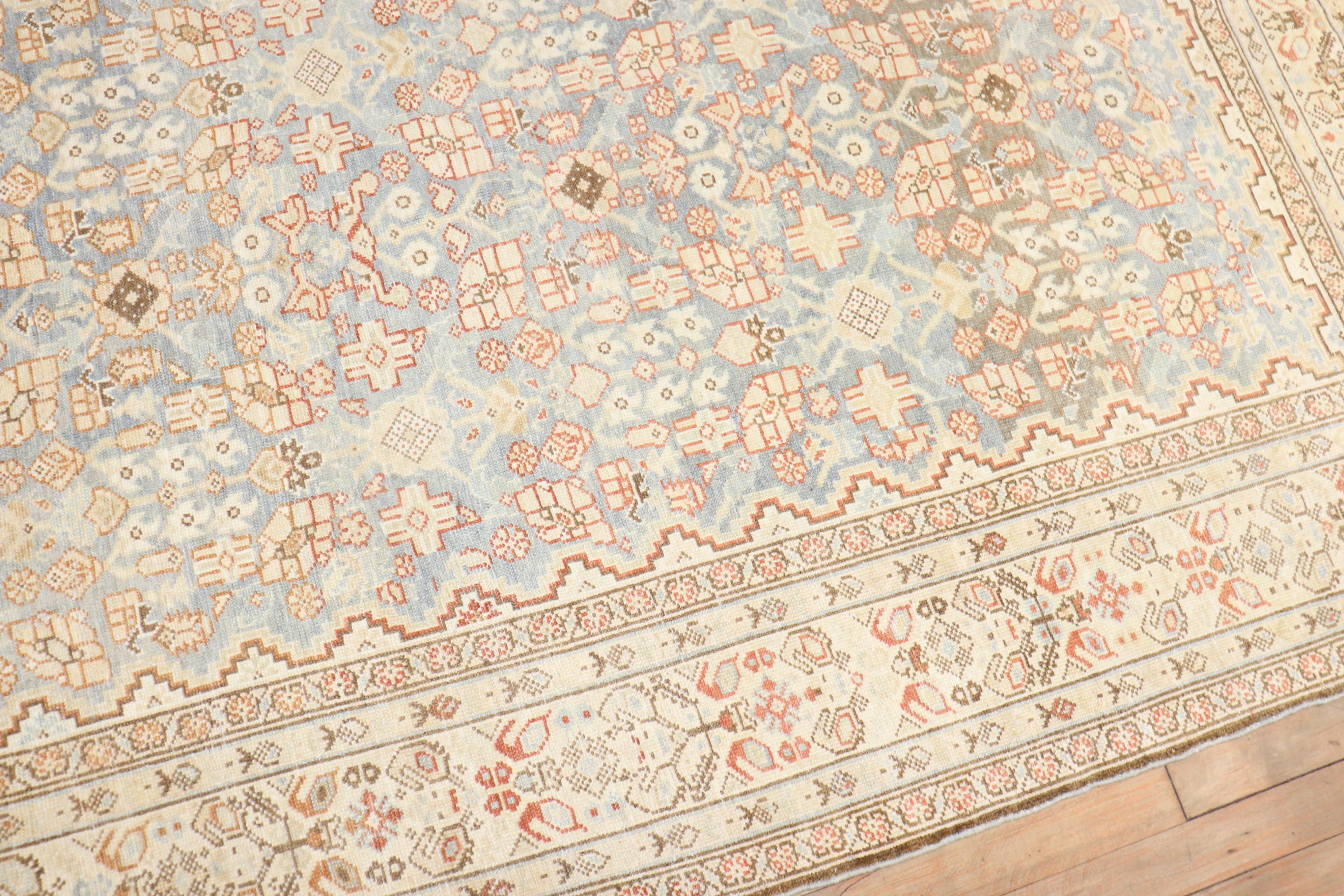 Hellblauer persischer Malayer-Teppich (Wolle) im Angebot