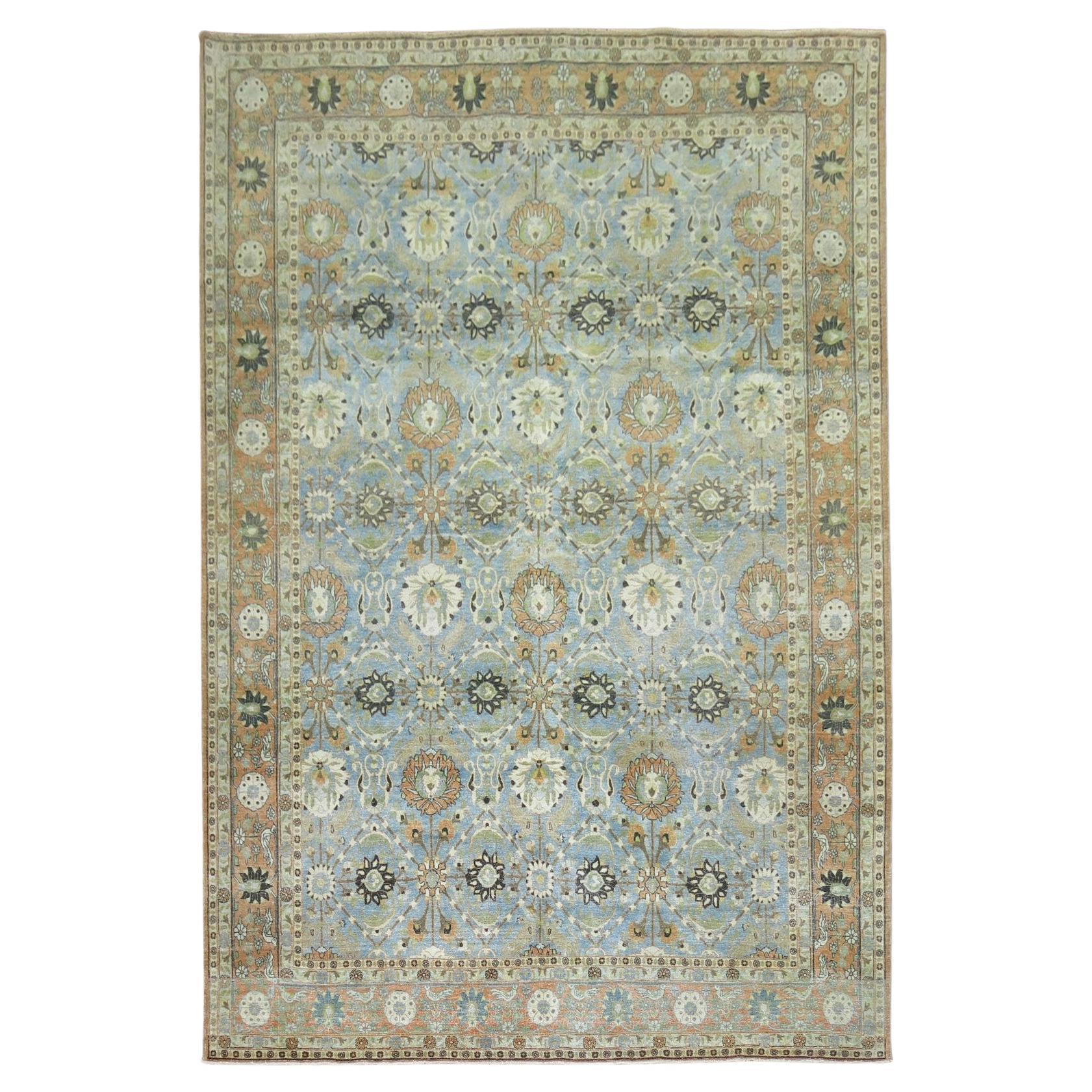 Light Blue Persian Pigeon Rug For Sale