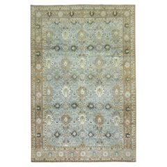 Antique Light Blue Persian Pigeon Rug