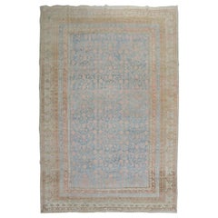 Light Blue Pink Large Antique Khotan Rug, Early 20th Century