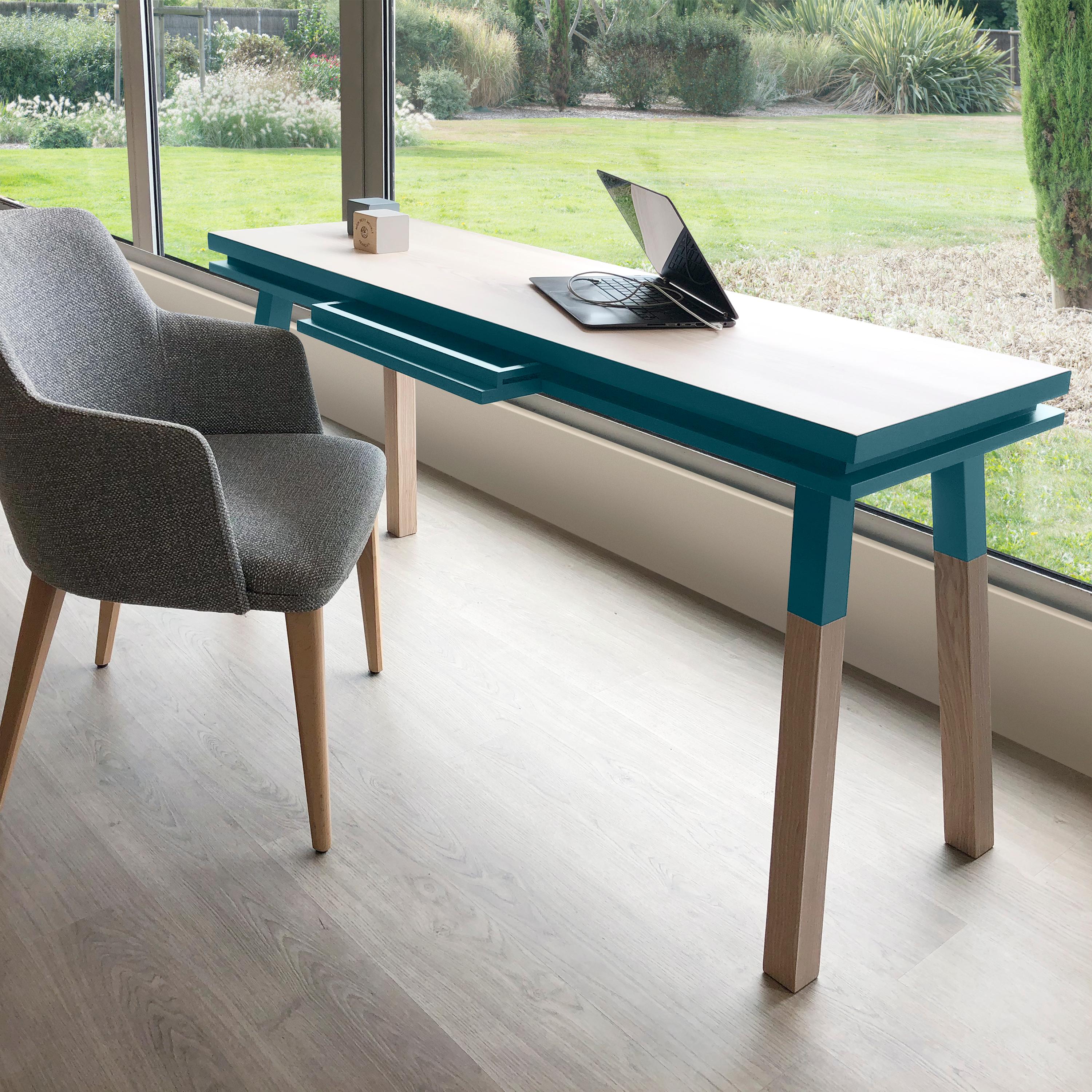 Scandinavian Modern Light-blue witing table scandinavian design by Eric Gizard Paris, 11  colours For Sale