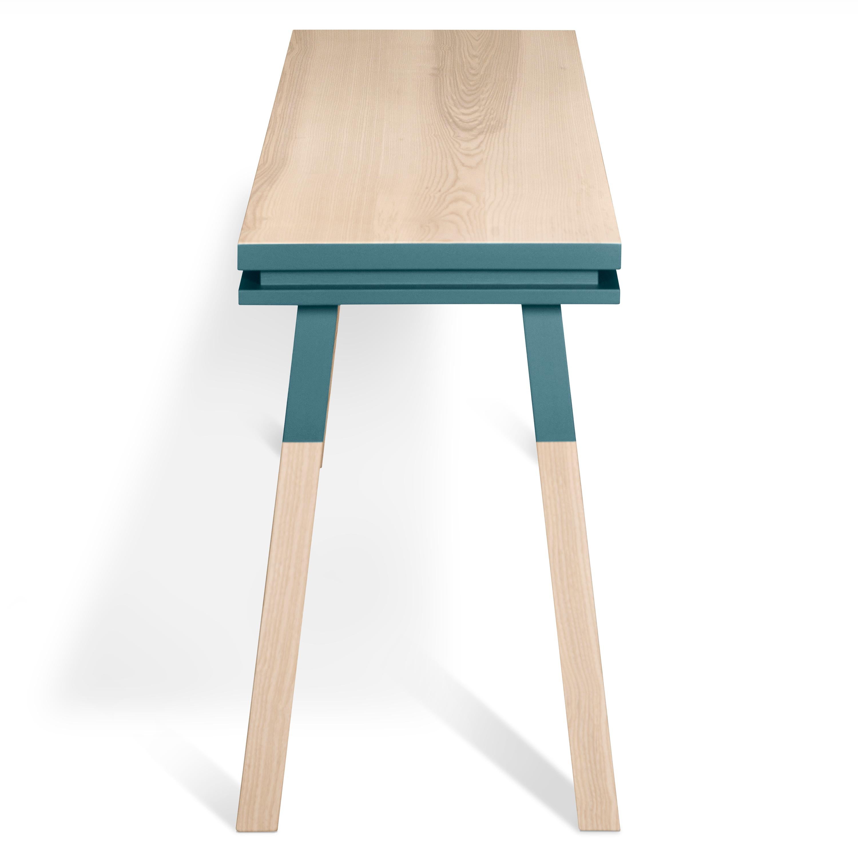French Light-blue witing table scandinavian design by Eric Gizard Paris, 11  colours For Sale