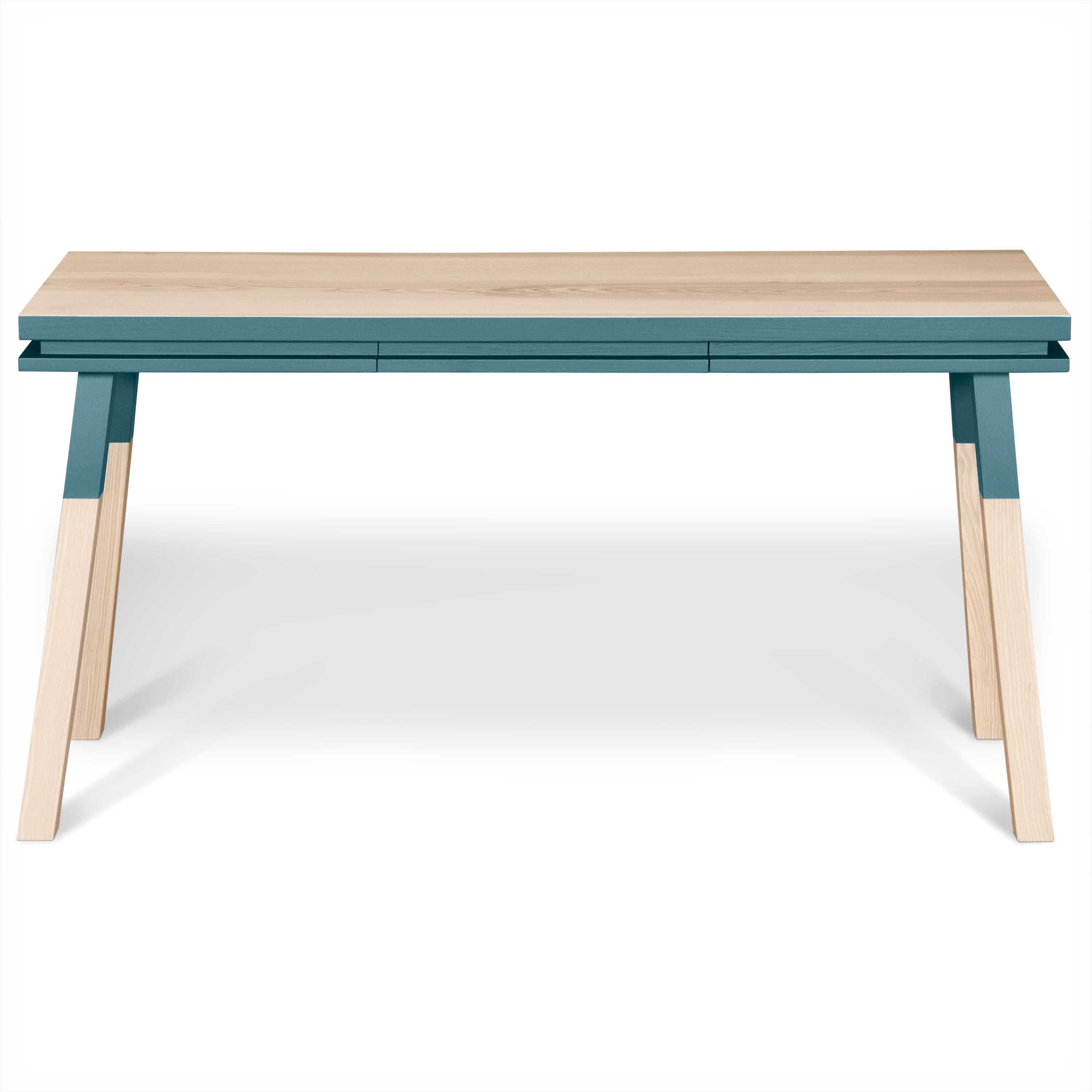 Contemporary Light-blue witing table scandinavian design by Eric Gizard Paris, 11  colours For Sale