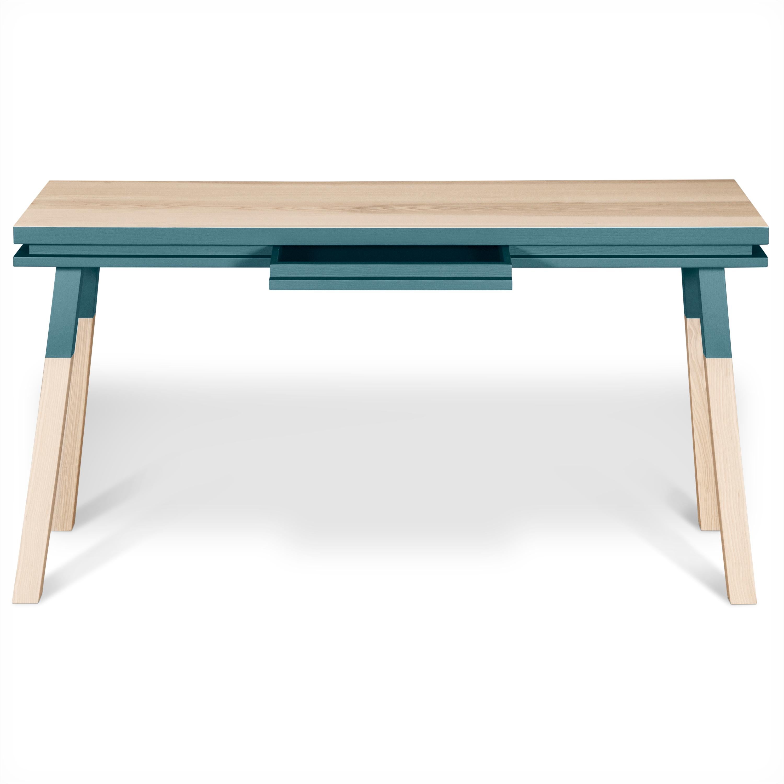 light blue console table
