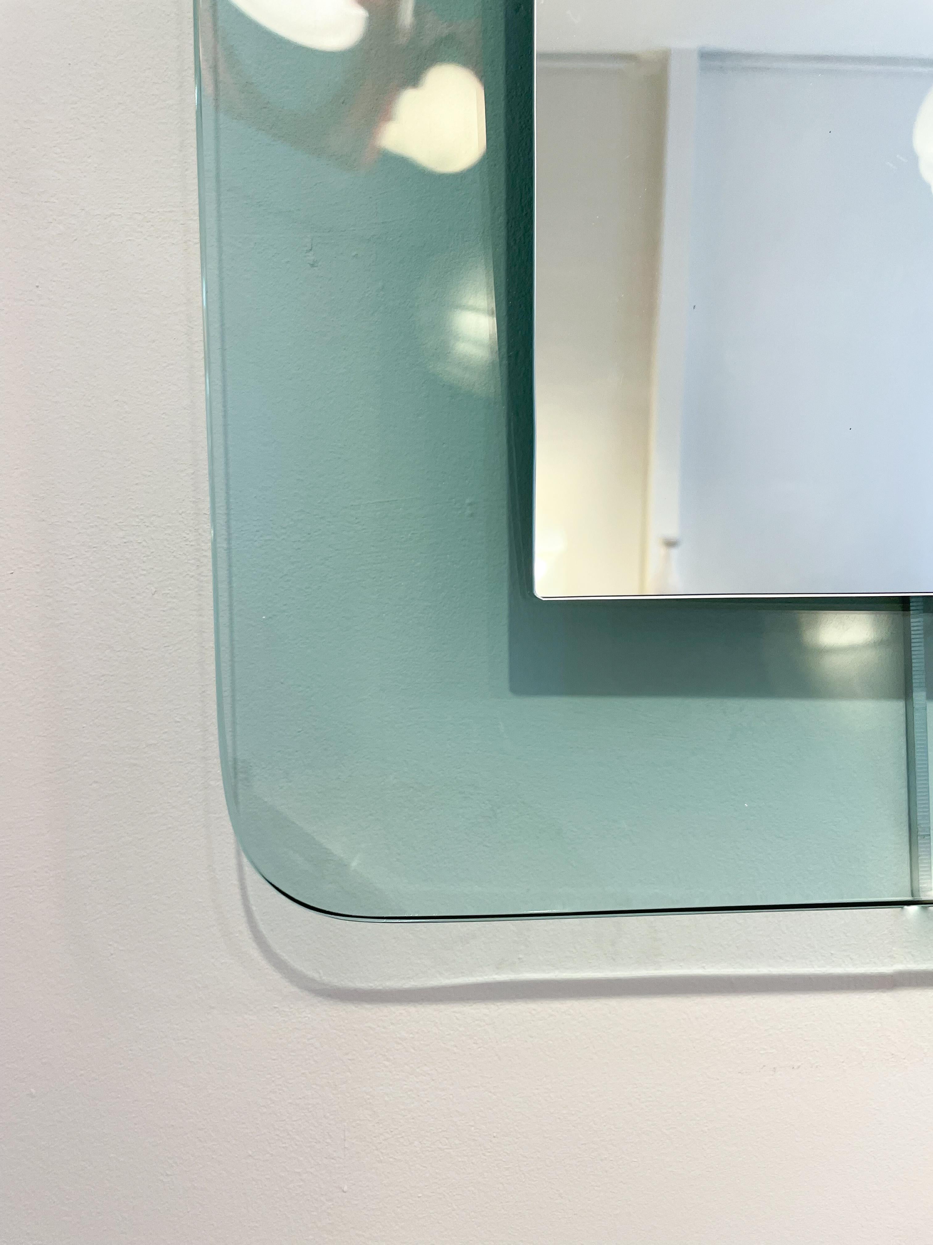 Light Blue Rectangular Mirror by Max Ingrand for Fontana Arte, Italy, 1950s In Good Condition In Brussels, BE