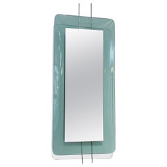 Light Blue Rectangular Mirror by Max Ingrand for Fontana Arte, Italy, 1950s Light Blue Rectangular Mirror by Max Ingrand for Fontana Arte, Italy, 1950s