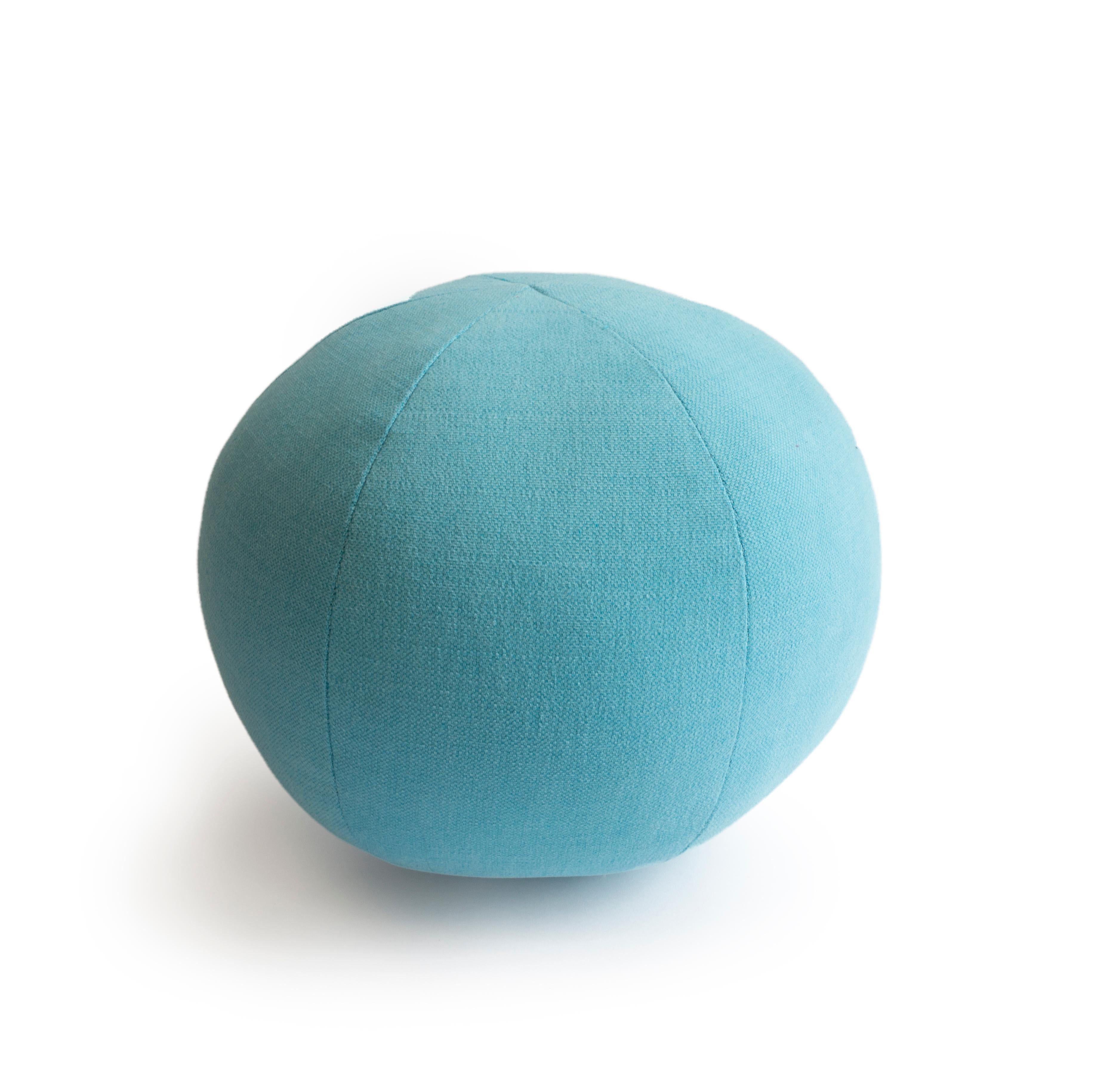 Modern Light Blue Round Ball Throw Pillow