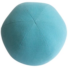 Light Blue Round Ball Throw Pillow