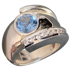 Light Blue Sapphire and Diamond Ring, 1.60 Carat