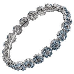 Light Blue Topaz Blossom Gemstone Wraparound Bracelet