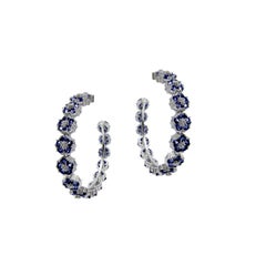 Light Blue Topaz Blossom Gentile Large Gemstone Hoops