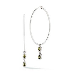 Light Blue Topaz Infinity Stone Dangle Hoops