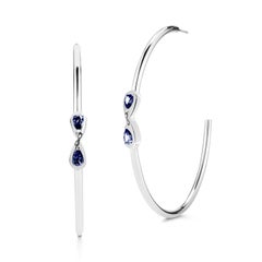 Light Blue Topaz Large Infinity with Stone Open Hoops